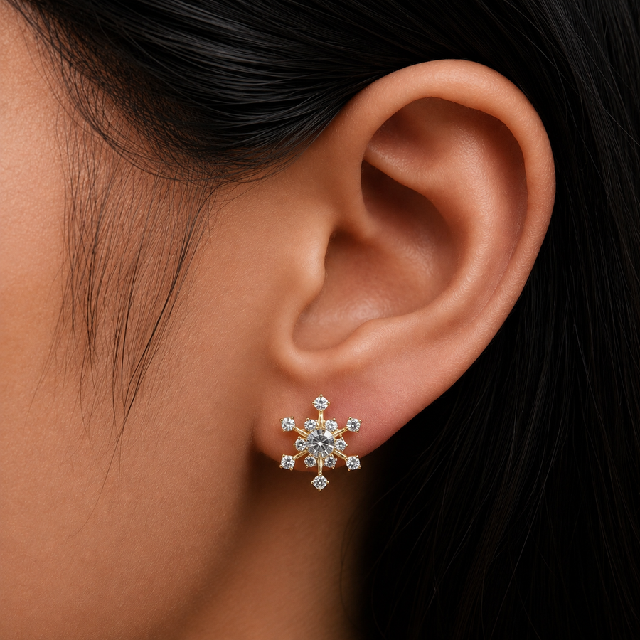 ERD0003 - Snowflake Diamond Stud Earrings