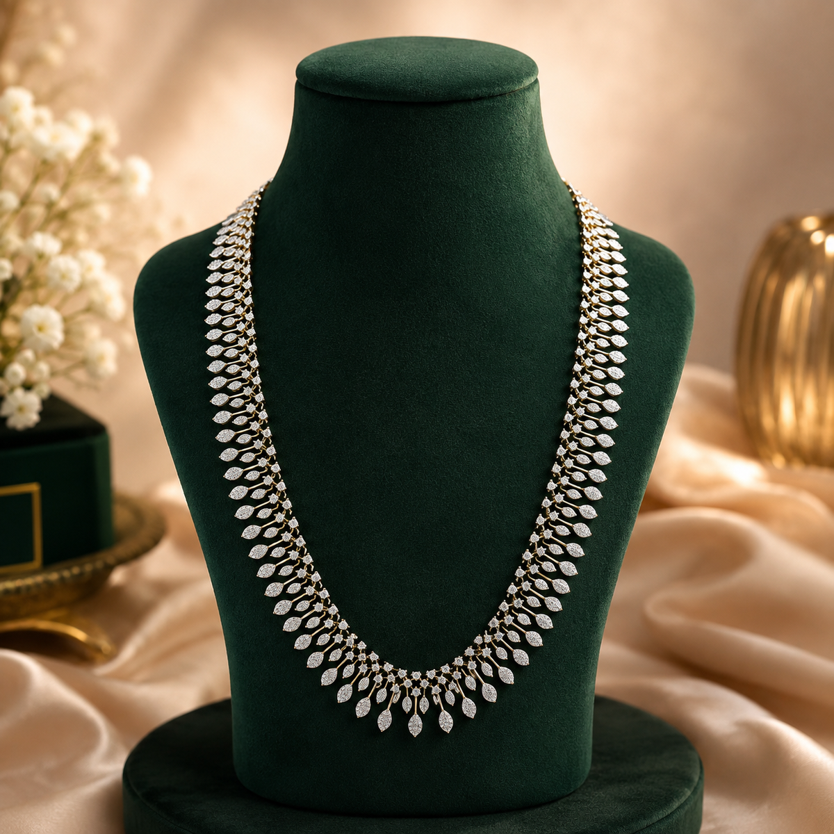 HD0003 - Luxury Diamond Cut Necklace & Statement Earrings Set