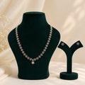 Floral Diamond Cut Necklace &amp; Stud Earrings Set - HD0001
