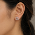 Pear-Shaped Floral Diamond Stud Earrings – ERD0041