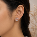 Open Circle Halo Diamond Stud Earrings – ERD0045