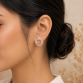 Elegant Halo Circle Diamond Stud Earrings – ERD0049