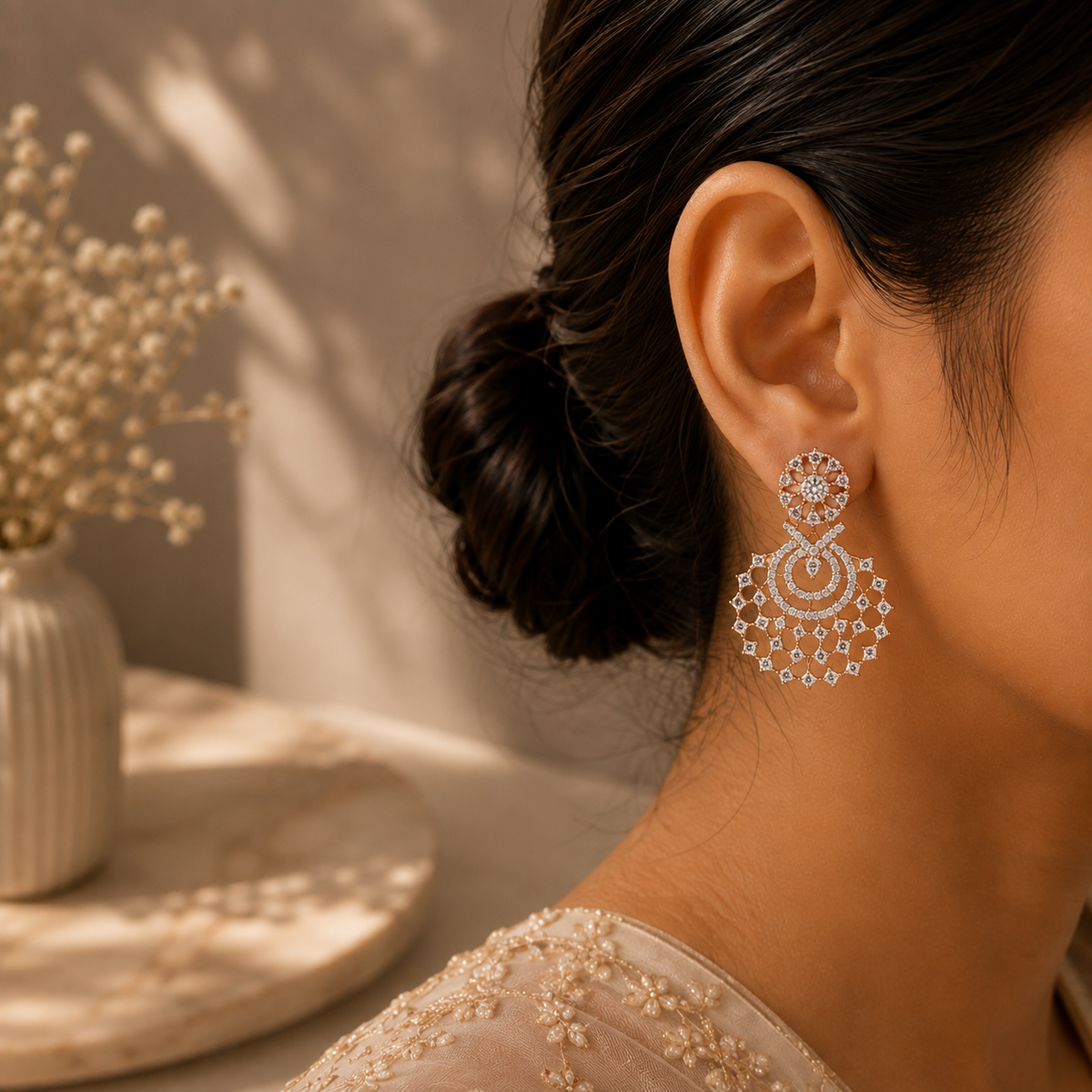 Royal Chandbali Diamond Drop Earrings – ERD0055