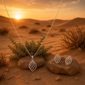Elegant Leaf-Shaped CZ Pendant Necklace Set – PD0061