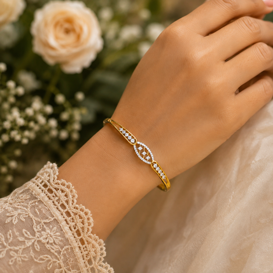 Leaf Motif Diamond Bracelet – BRD0003