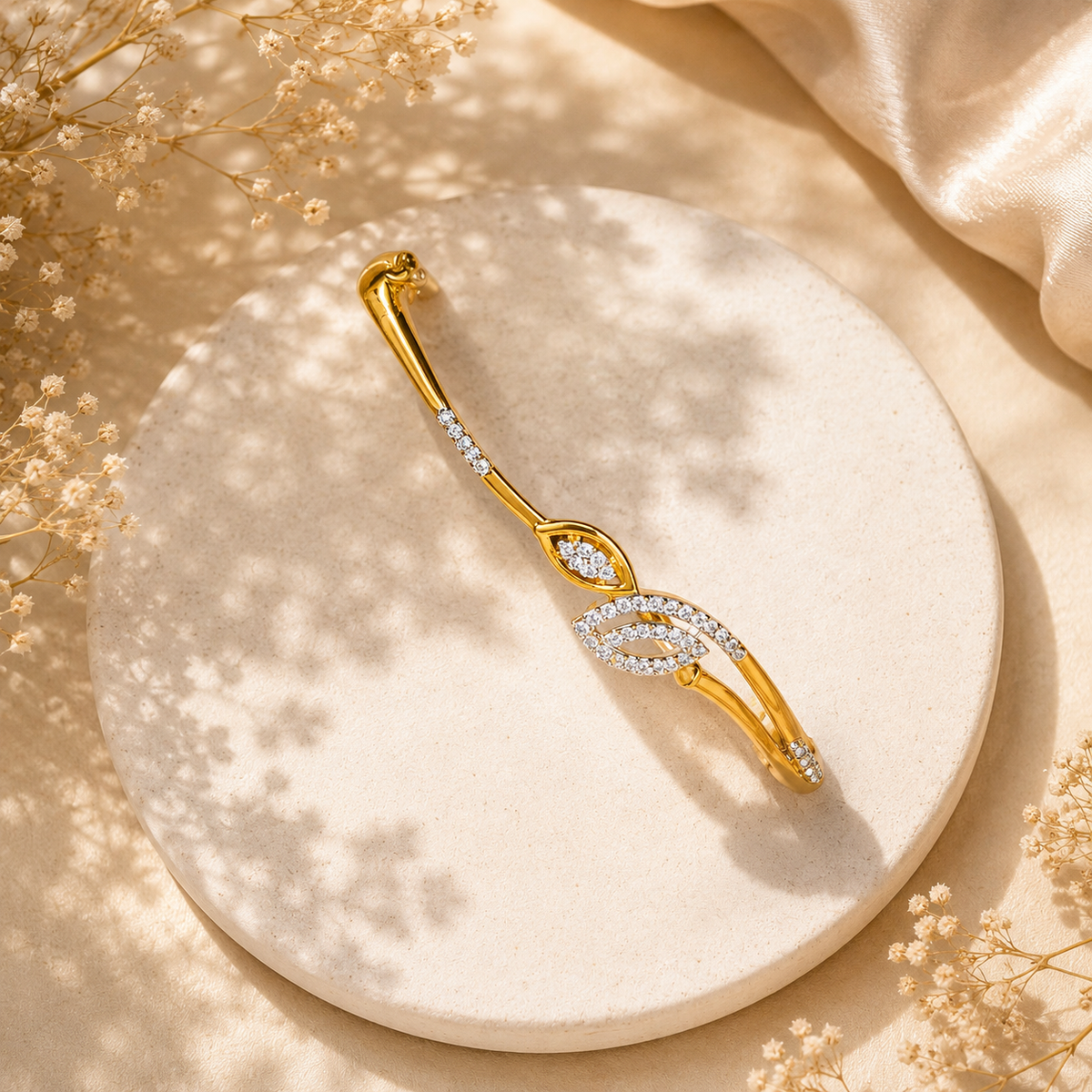 Elegant Leaf Diamond Bracelet – BRD0008
