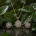 Floral CZ Pendant Necklace Set – PD0097