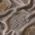 Floral Cascade CZ Pendant Necklace Set – PD0024