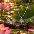 Elegant Round CZ Pendant &amp; Earring Set – PD0129