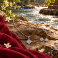 Geometric CZ Pendant &amp; Earring Set – PD0137
