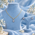 Snowflake CZ Pendant &amp; Stud Earring Set – PD0139