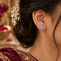 ERD0014 - Petite Floral Diamond Stud Earrings