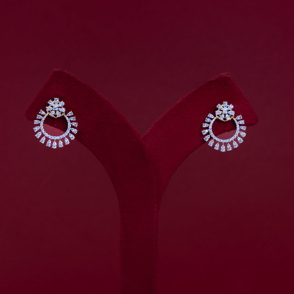 Elegant Halo Circle Diamond Stud Earrings – ERD0049