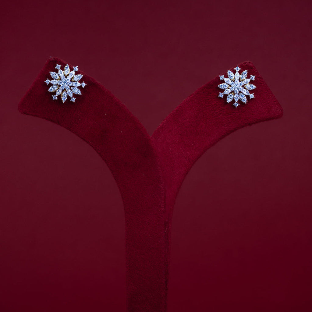 Radiant Snowflake Diamond Stud Earrings – ERD0053