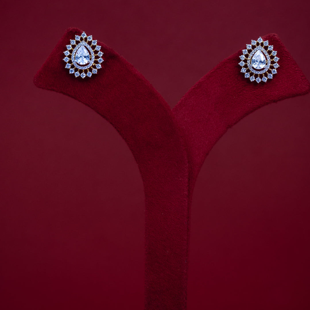 Pear Halo Stud Earrings – ERD0058