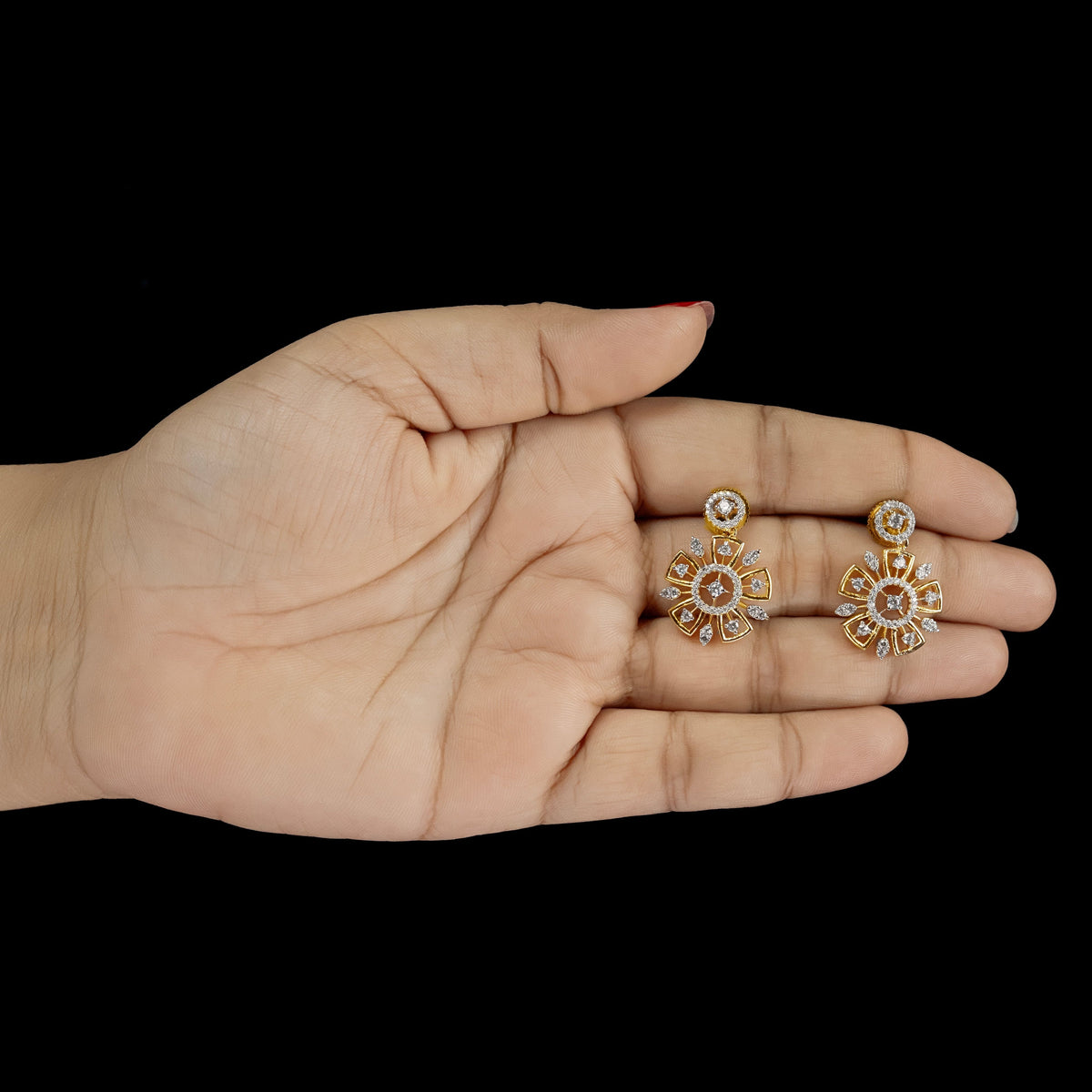 ERD0010 - Geometric Diamond Drop Earrings