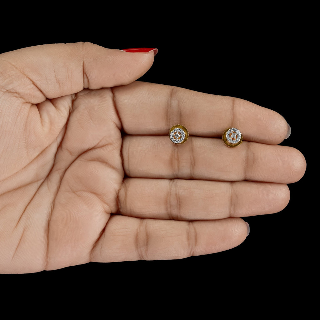 ERD0028 - Minimal Diamond Halo Stud Earrings