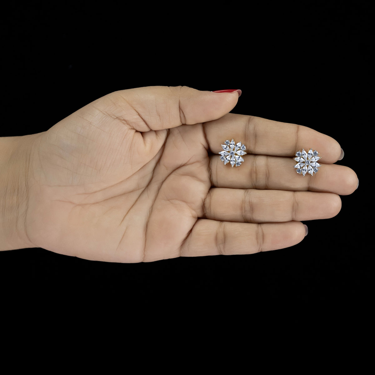ERD0002 - Floral Diamond Stud Earrings