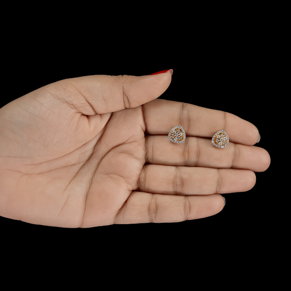 ERD0034 - Heart Halo Diamond Stud Earrings