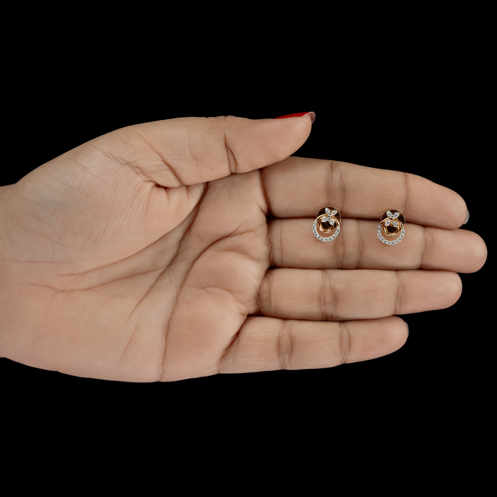 ERD0035 - Dual Circle Diamond Stud Earrings