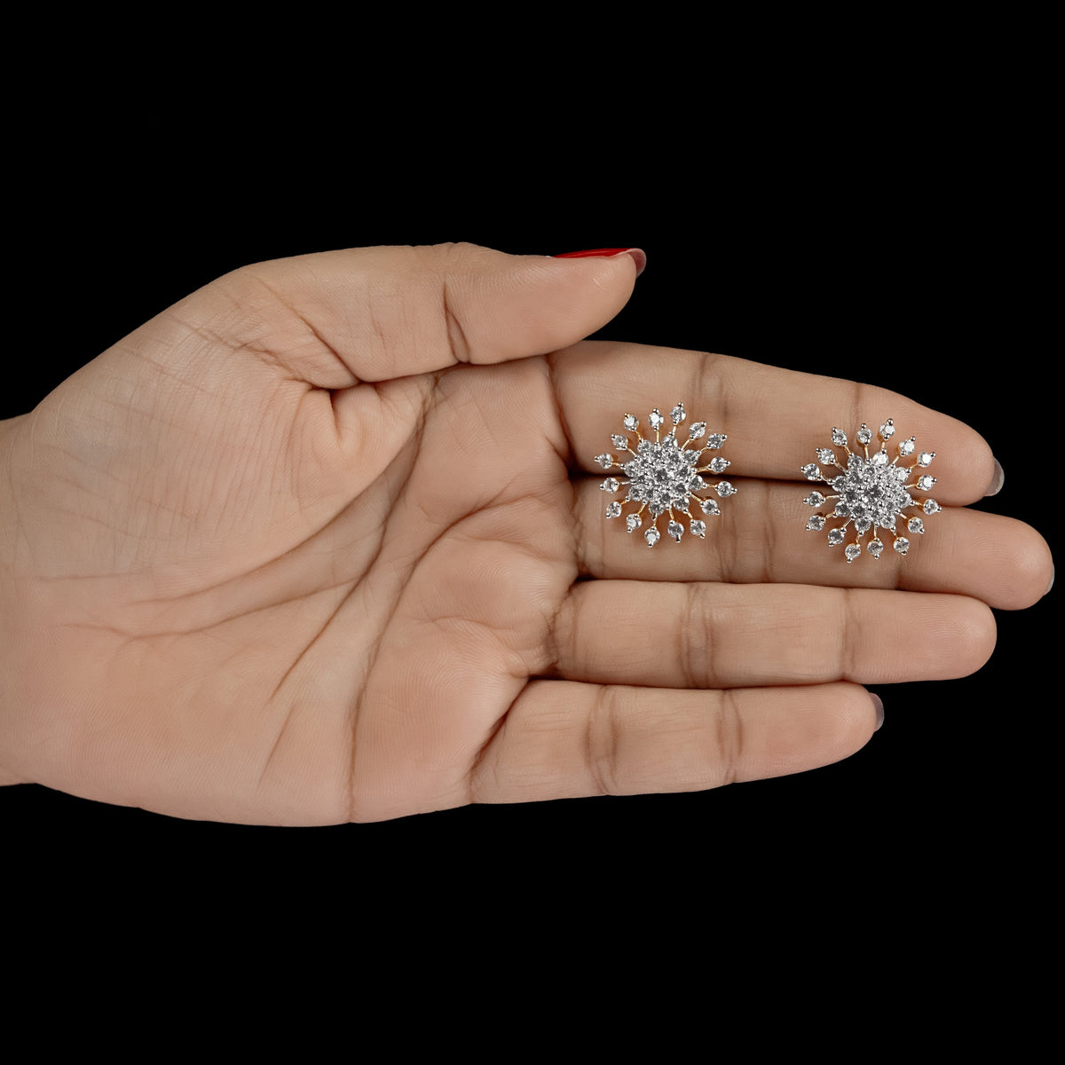 Radiant Sunburst Diamond Stud Earrings – ERD0043