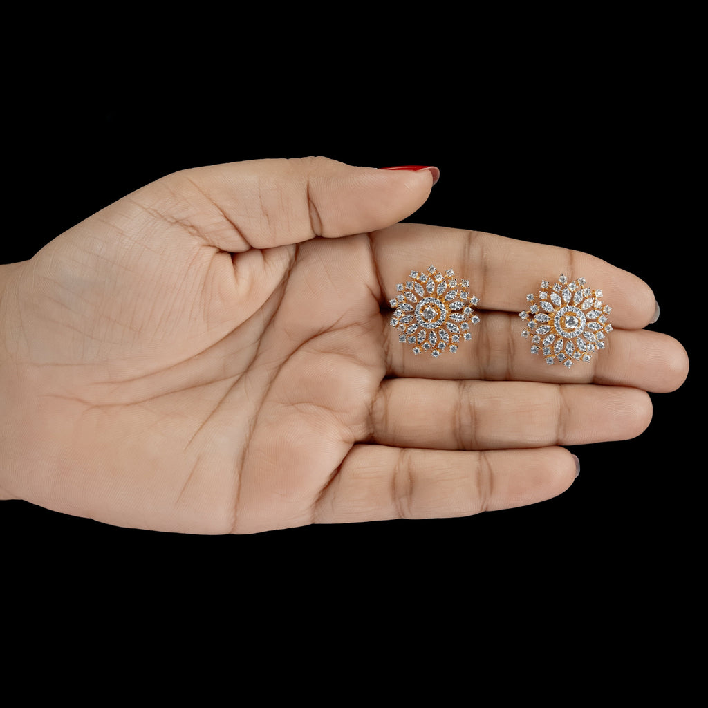 Radiant Floral Diamond Stud Earrings – ERD0048