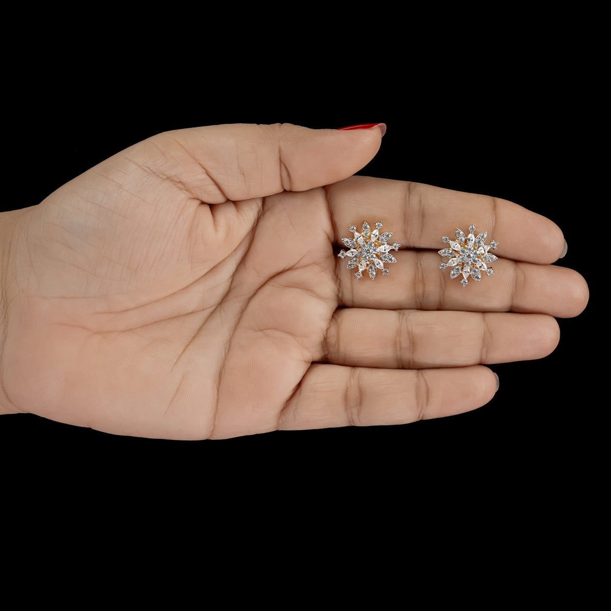 Radiant Snowflake Diamond Stud Earrings – ERD0053