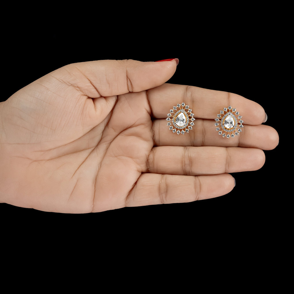 Pear Halo Stud Earrings – ERD0058