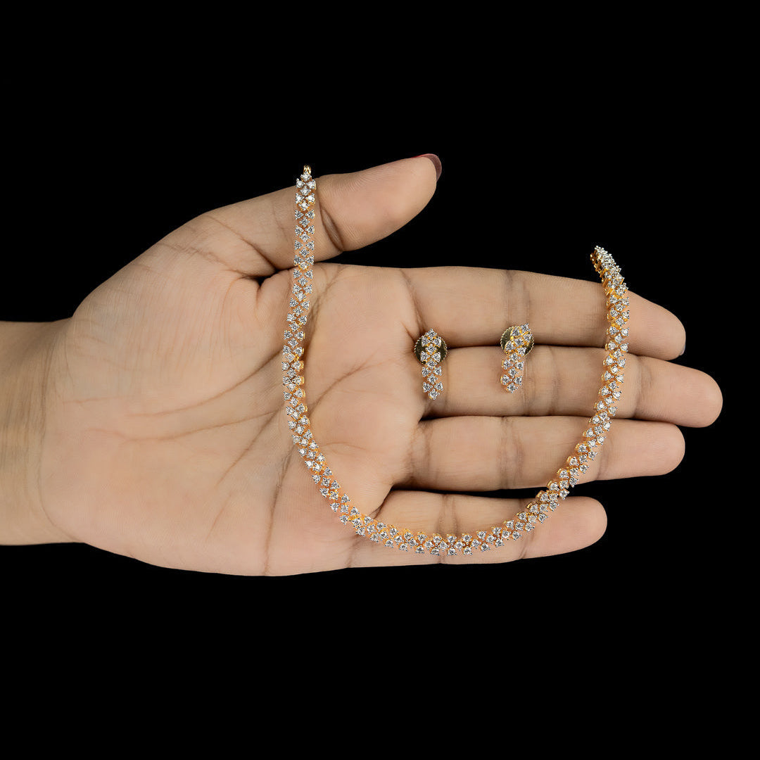 Classic Diamond Tennis Necklace Set – ND0010