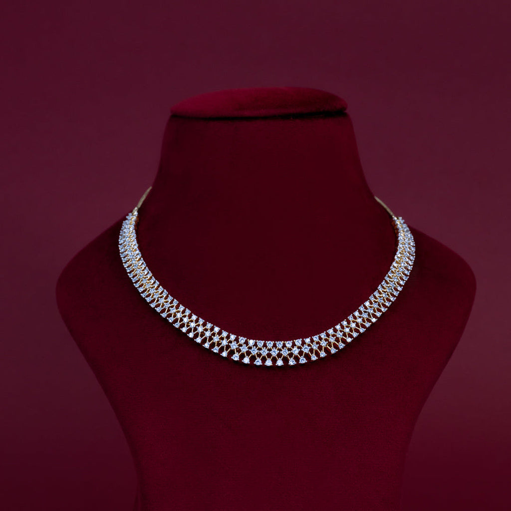 Elegant Diamond Choker Necklace Set – ND0011
