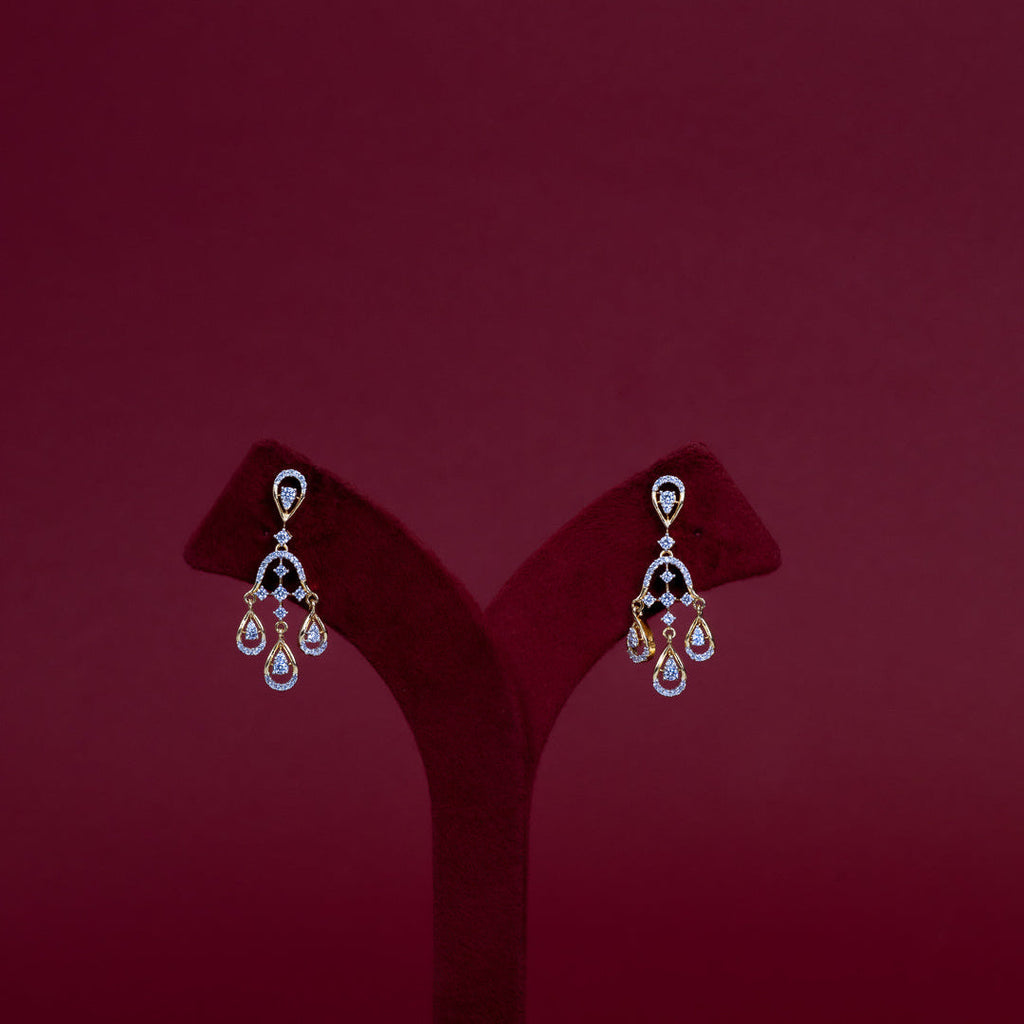 Floral Teardrop Diamond Necklace Set – ND0015