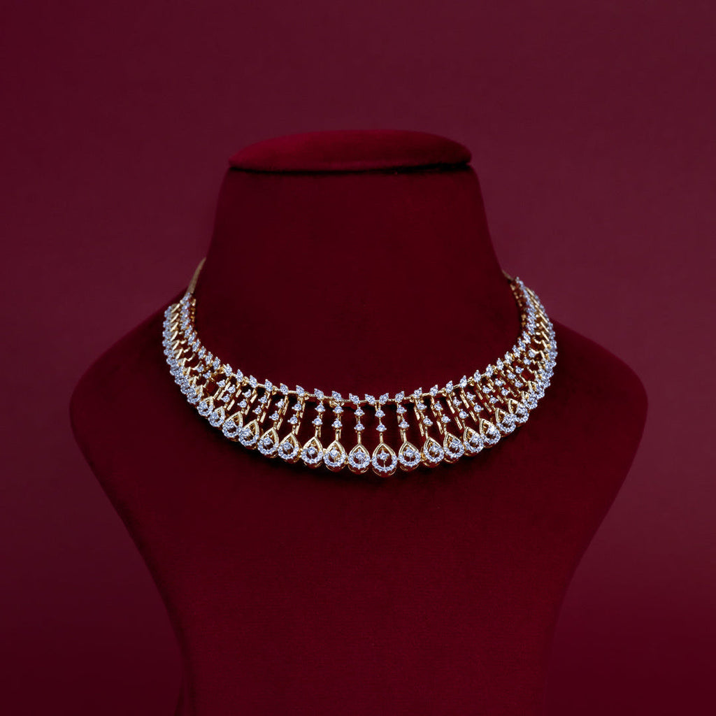 Royal Teardrop Diamond Necklace Set – ND0016