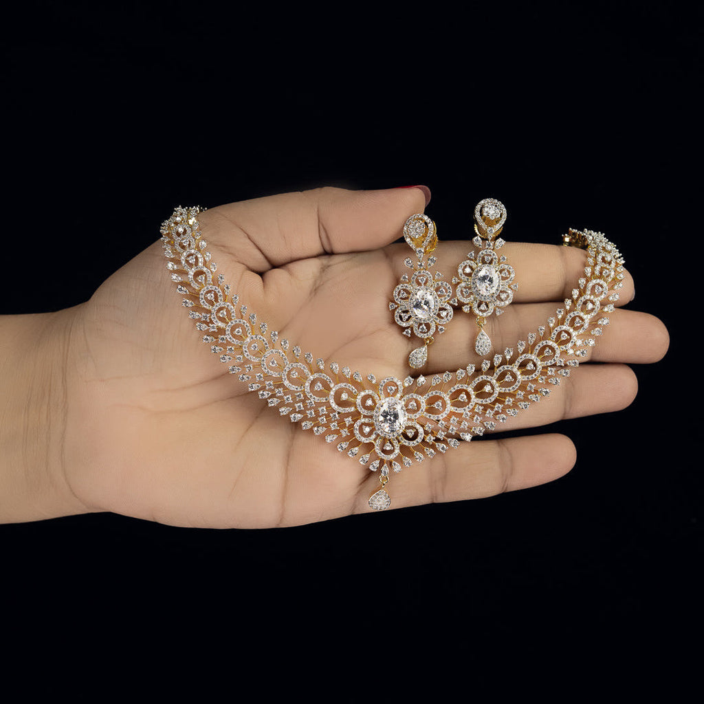 Royal Crystal Diamond Necklace Set – ND0022