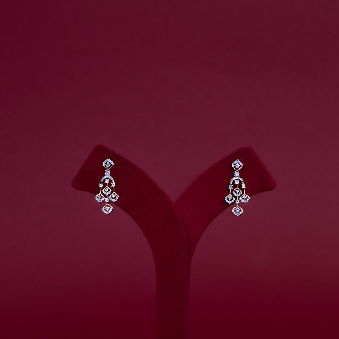Elegant Cascade Diamond Necklace Set – ND0023