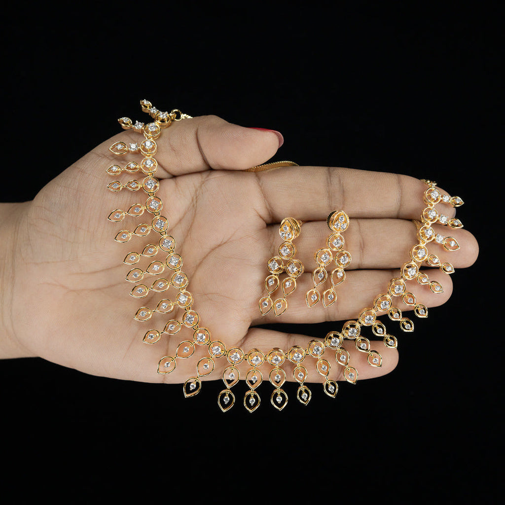 Classic Teardrop Diamond Necklace Set – ND0005