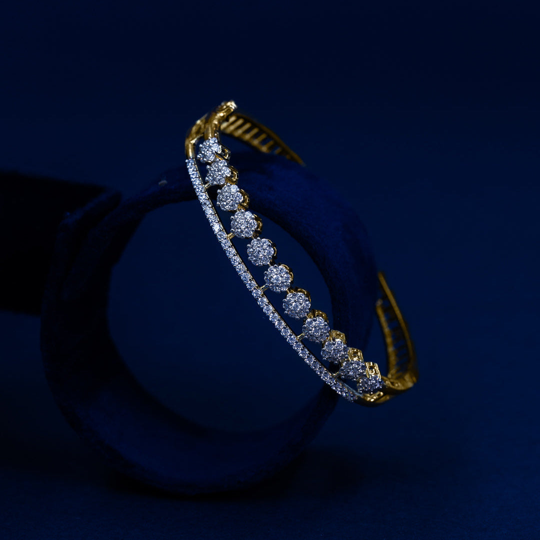 BRD0001 - Floral Diamond Cluster Bracelet