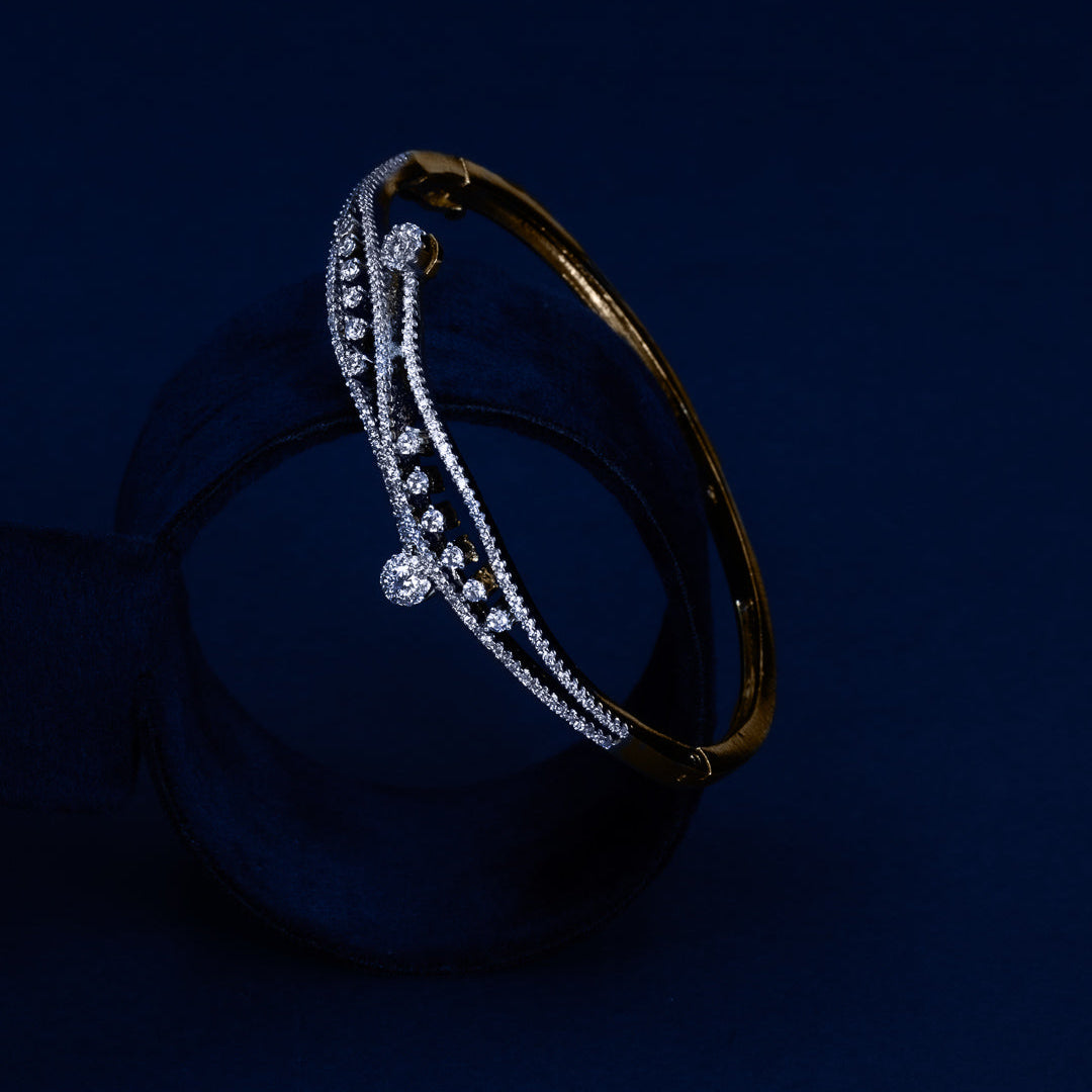 Double Row Diamond Curve Bracelet– BRD0002