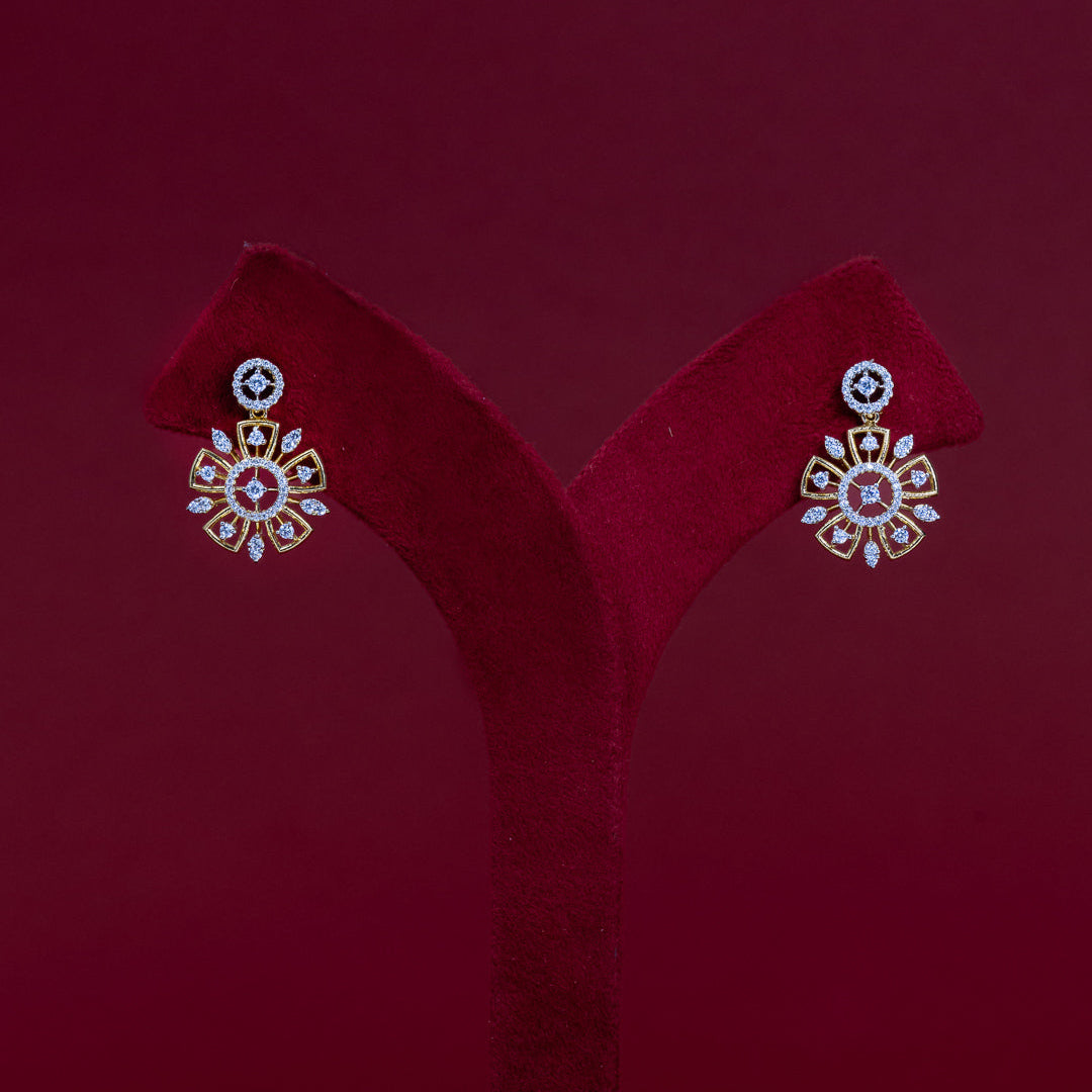 ERD0010 - Geometric Diamond Drop Earrings