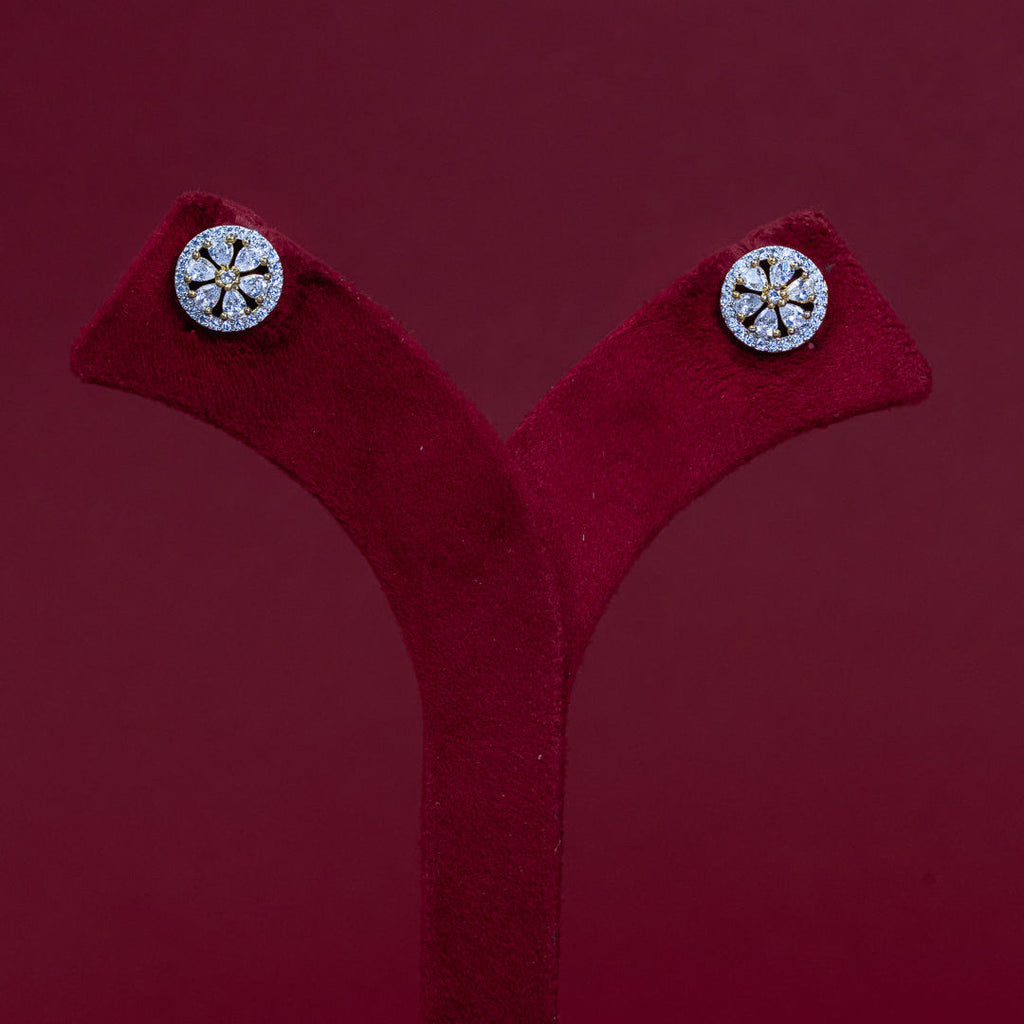 ERD0011 - Floral Halo Diamond Stud Earrings