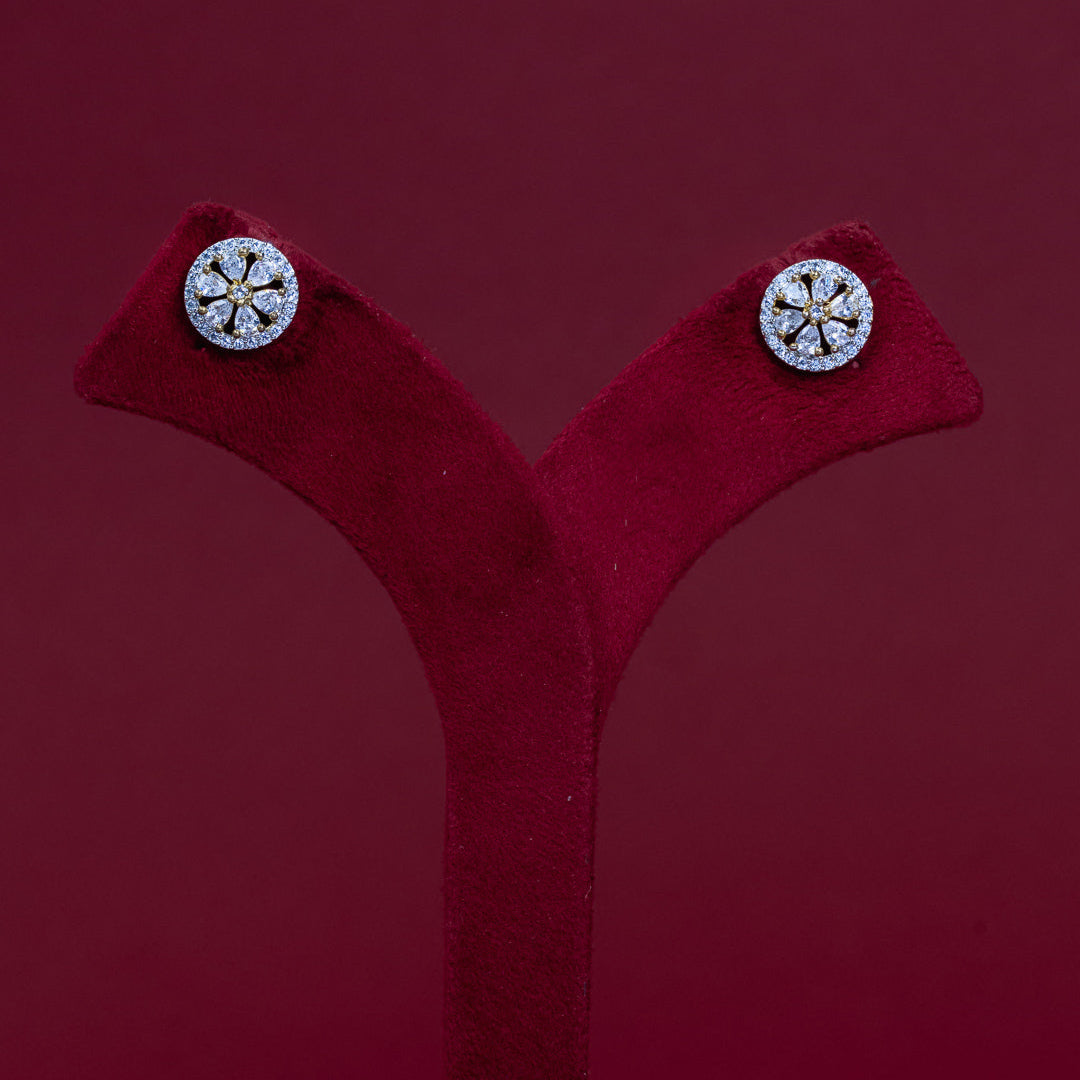 ERD0011 - Floral Halo Diamond Stud Earrings