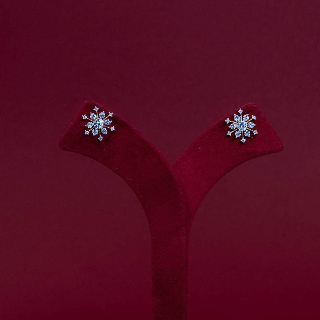 ERD0013 - Floral Snowflake Diamond Earrings