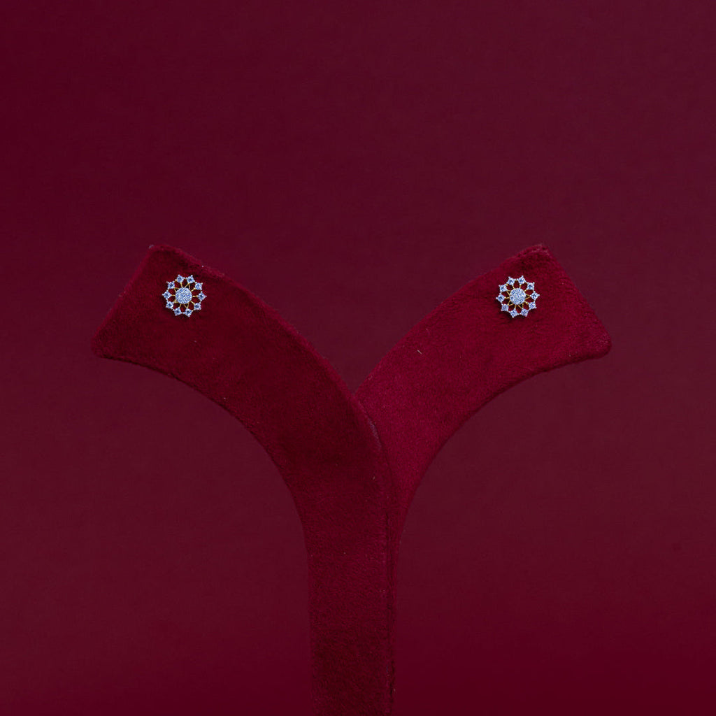 ERD0014 - Petite Floral Diamond Stud Earrings