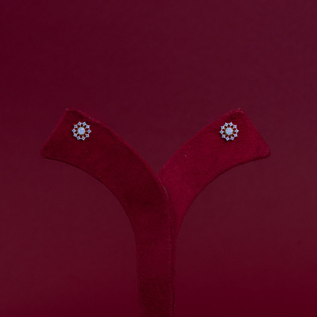 ERD0014 - Petite Floral Diamond Stud Earrings