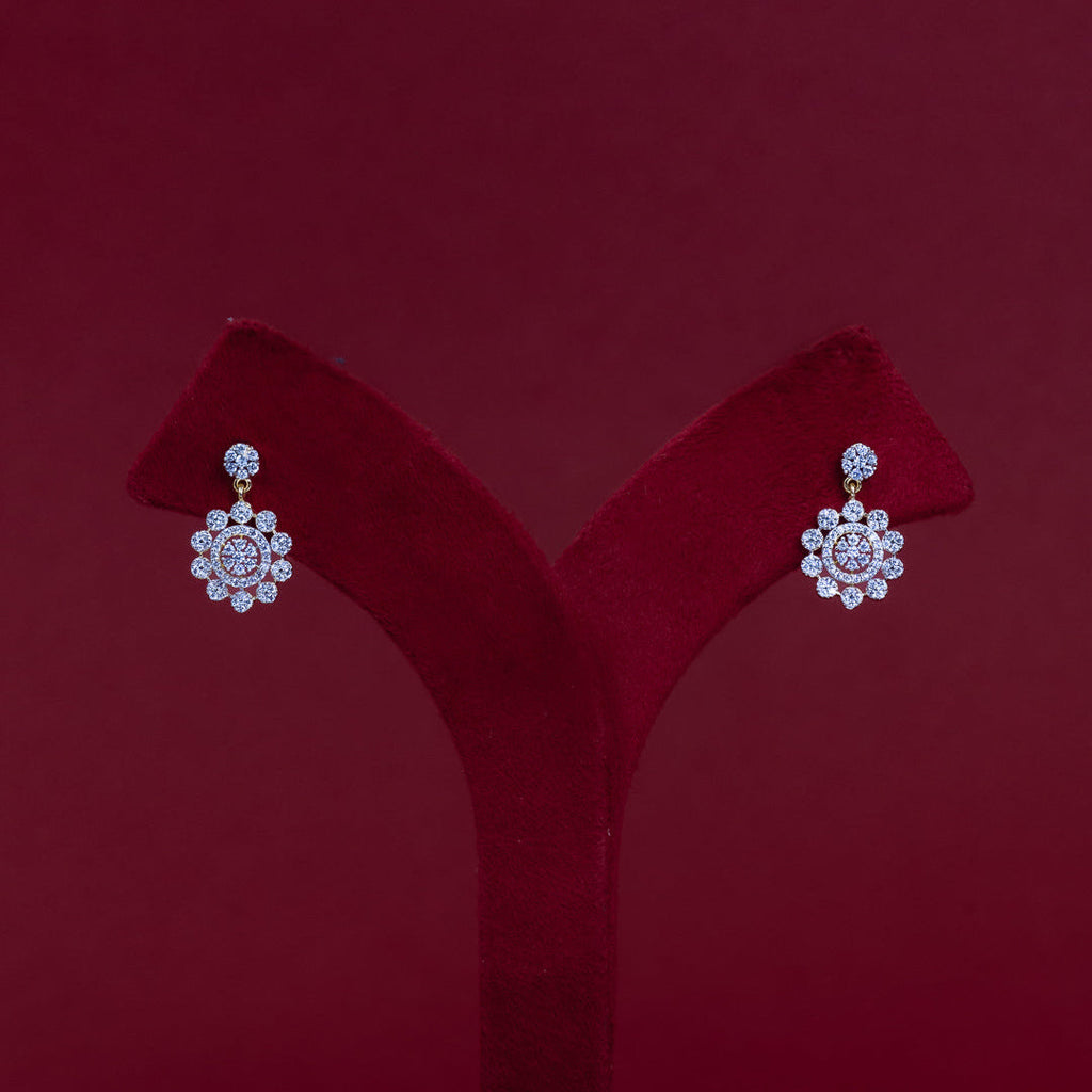 ERD0018 - Floral Diamond Drop Earrings