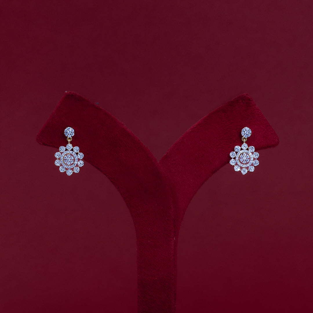 ERD0018 - Floral Diamond Drop Earrings
