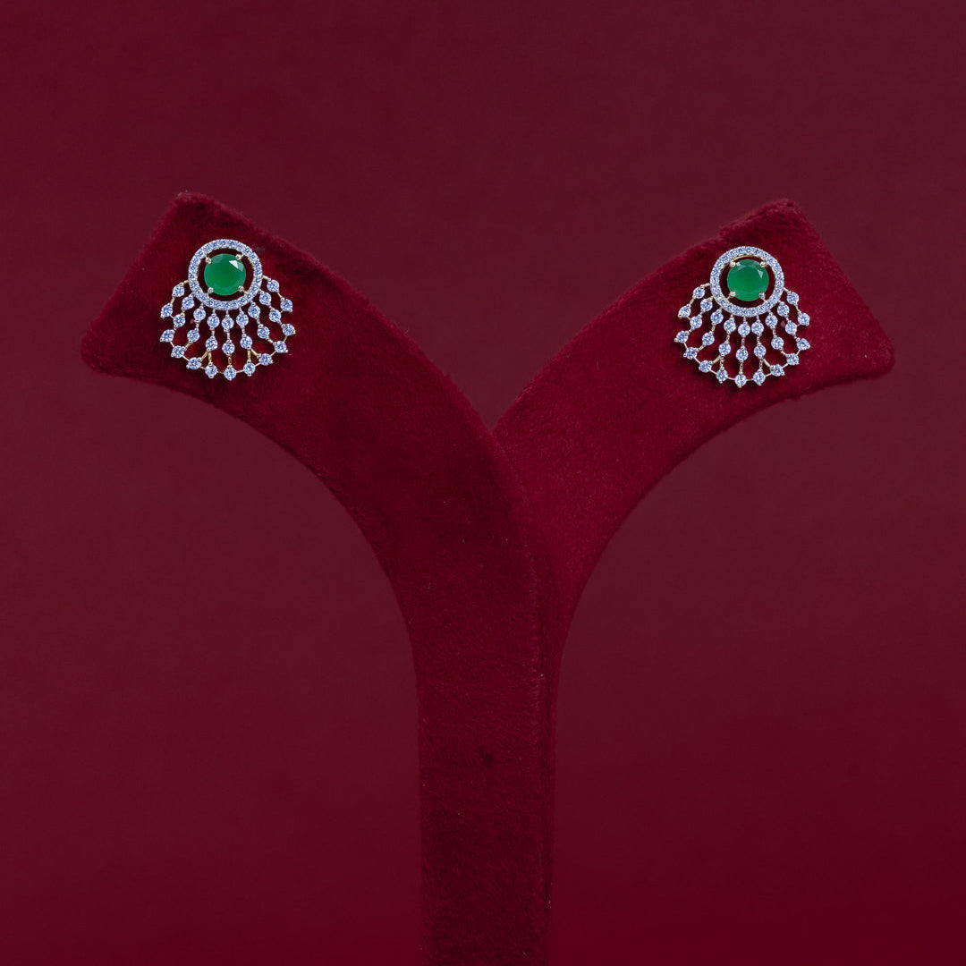ERD0019 - Emerald Halo Diamond Drop Earrings