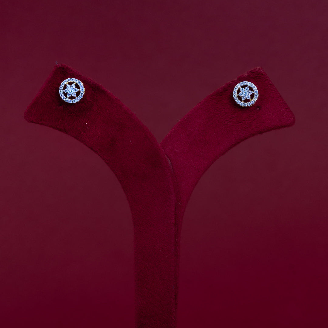 ERD0022 - Floral Halo Diamond Stud Earrings