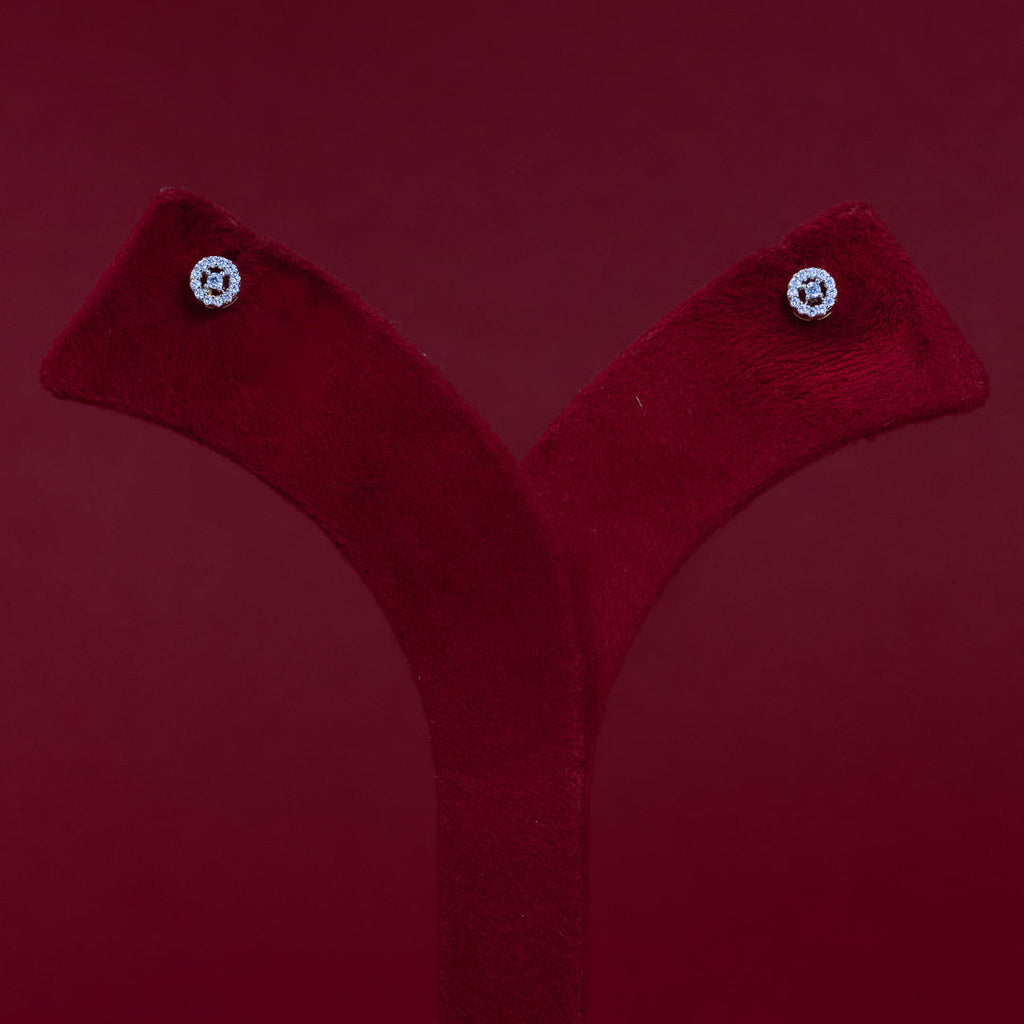 ERD0028 - Minimal Diamond Halo Stud Earrings