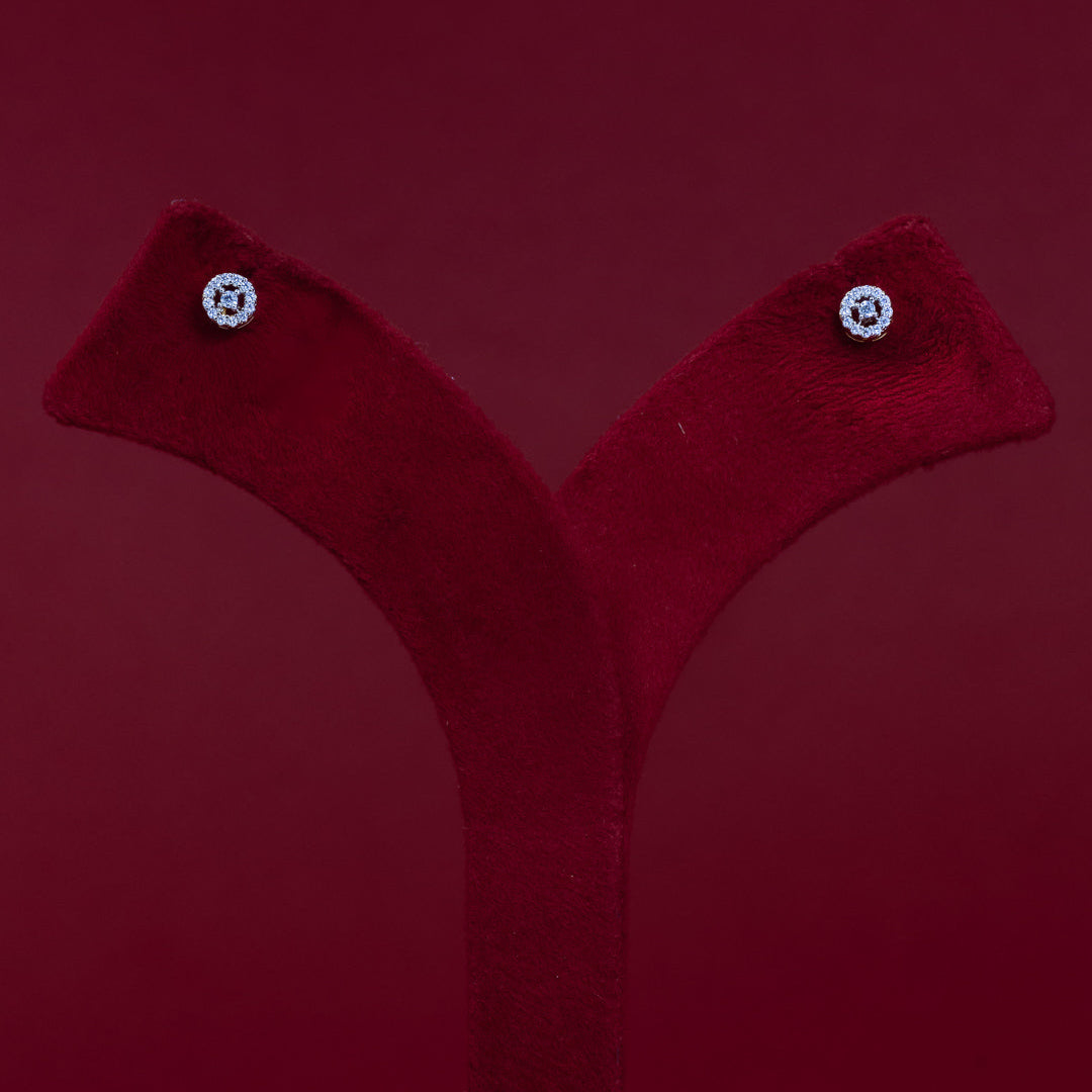 ERD0028 - Minimal Diamond Halo Stud Earrings