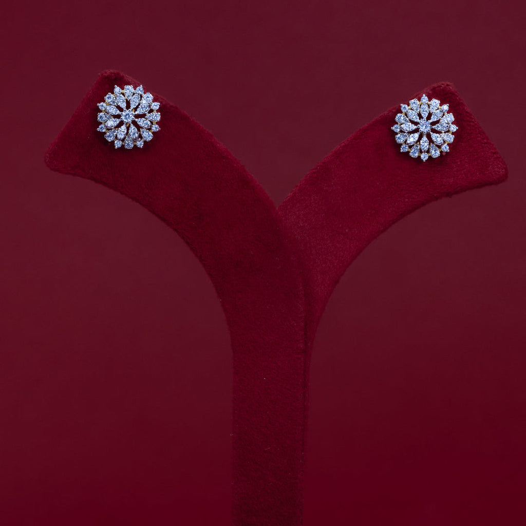 ERD0030 - Radiant Floral Diamond Stud Earrings –